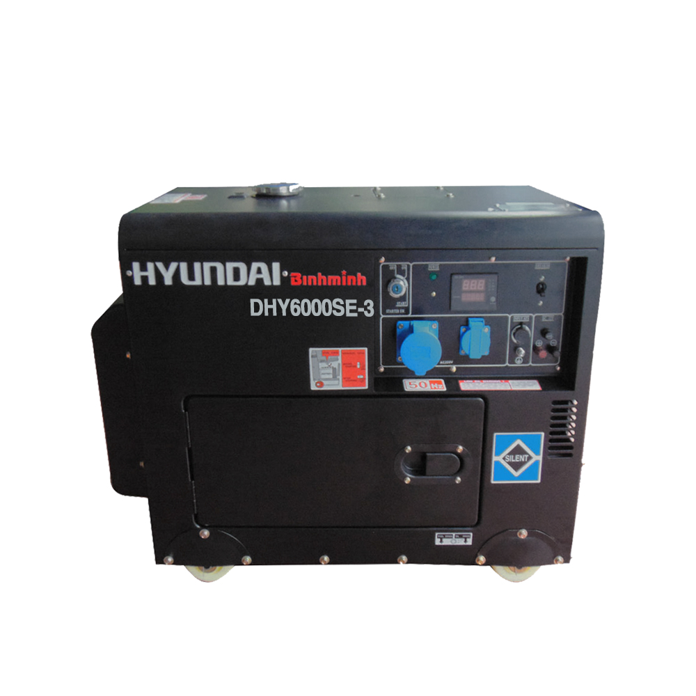 Máy phát điện Hyundai 6.6kva - 7.3kva chạy dầu 3 pha!