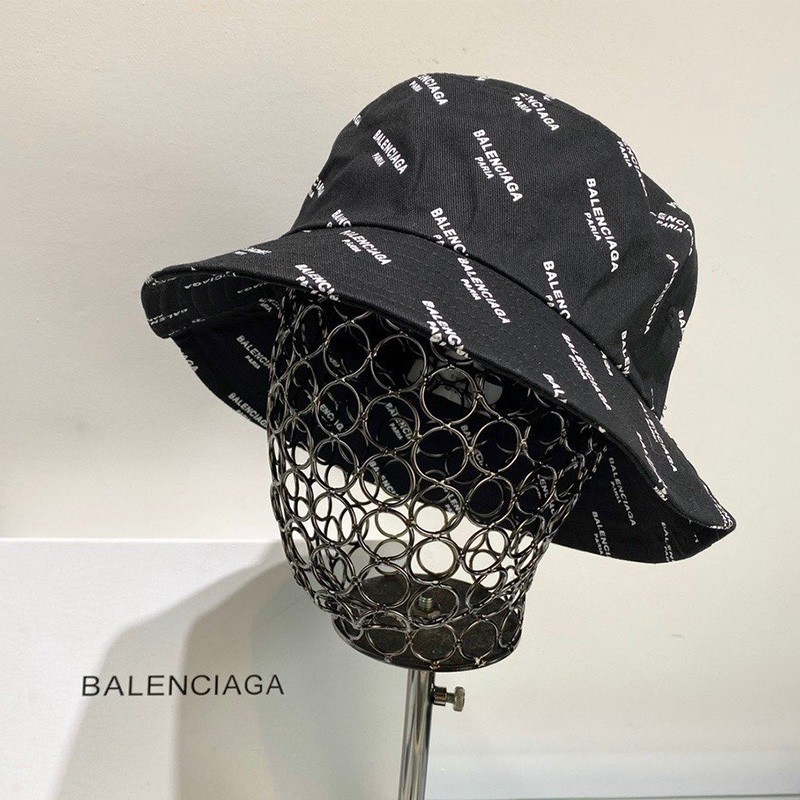 Balenciaga Logo Printted Bucket Hat Cotton In Black Outlet Balenciaga Cheap Sale Store