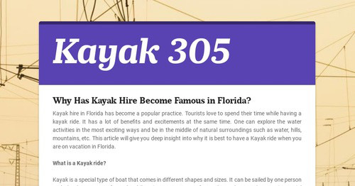 Kayak 305 | Smore Newsletters