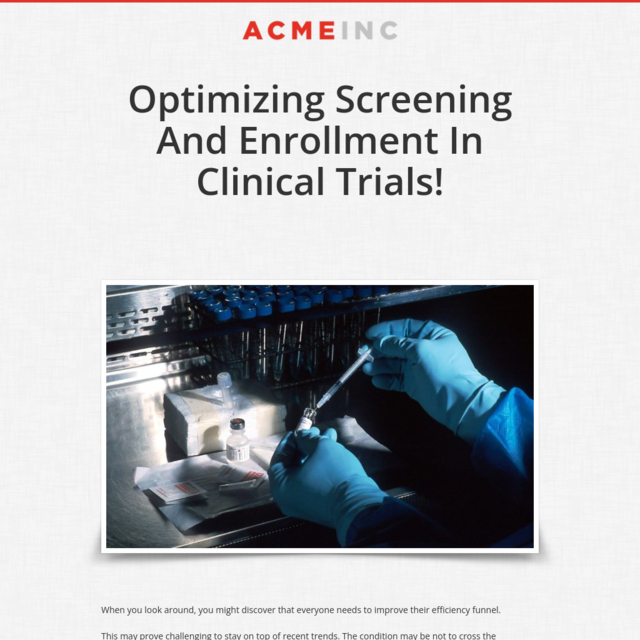 Optimizing Screening And Enrollment In Clinical Trials!