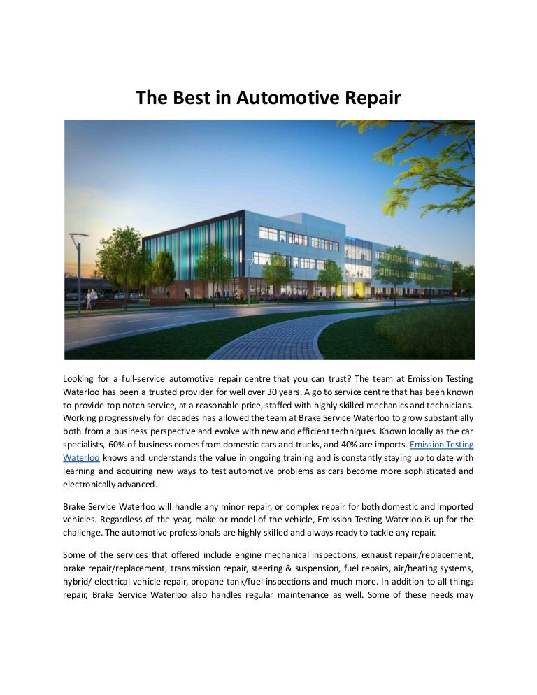 The best in automotive repair