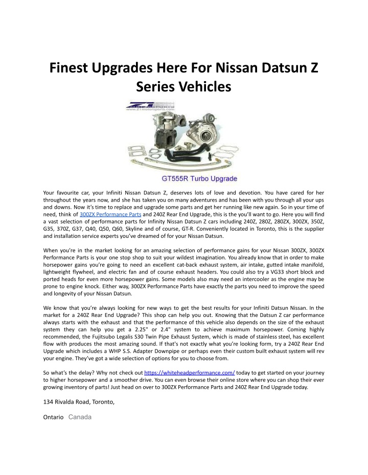 PPT - Finest Upgrades Here For Nissan Datsun Z Series Vehicles PowerPoint Presentation - ID:11150783