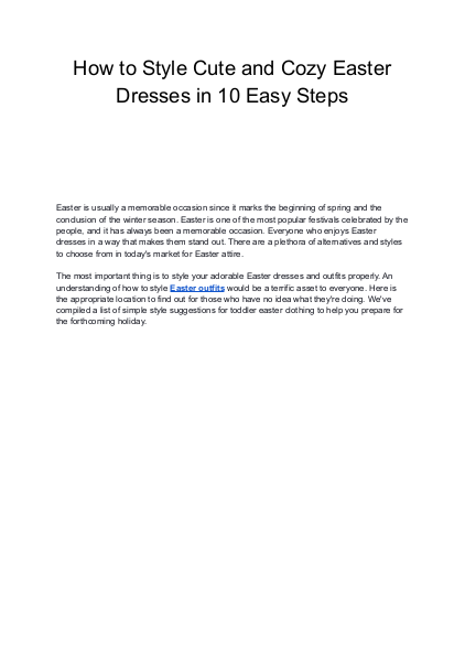 How to Style Cute and Cozy Easter Dresses in 10 Easy Steps | edocr