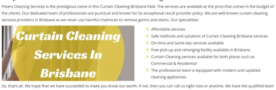 Peters Curtain Cleaning Brisbane Cover Image