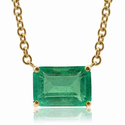Natural Colombian Emerald Necklace 14K Gold 1.7 ct Profile Picture