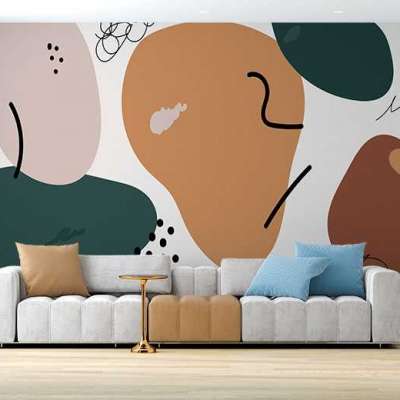 Brown Abstract Shape Soft Muted Color Wall Murals Profile Picture