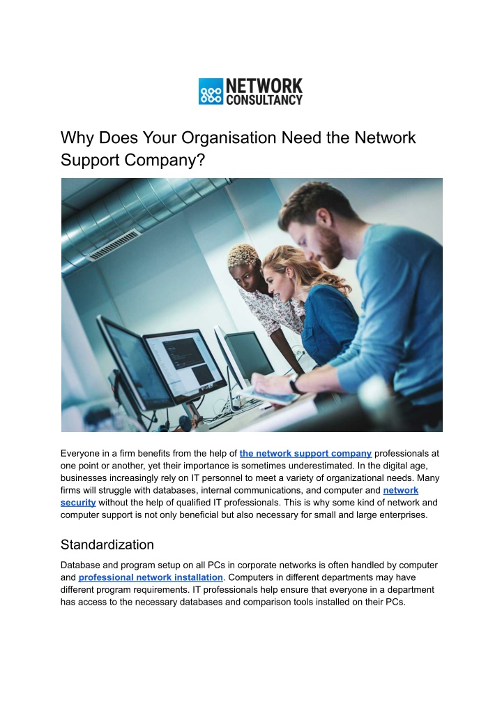 PPT - Why Does Your Organisation Need the Network Support Company? PowerPoint Presentation - ID:11508631