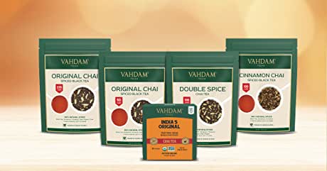 Amazon.com : VAHDAM, Herbal Tea Sampler - 60 Tea Bags |100% Natural and Caffeine Free Tea Bags - 6 Flavors, 10 Tea Bags Each | Assorted Herbal Tea Variety Pack : Everything Else