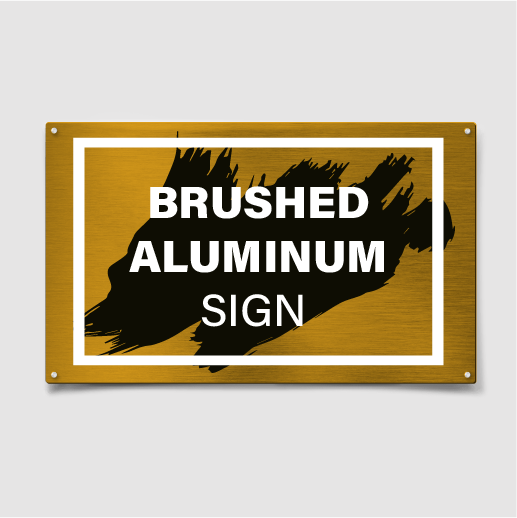 Gold Brushed Aluminum Sign | Elegant and Durable Signage