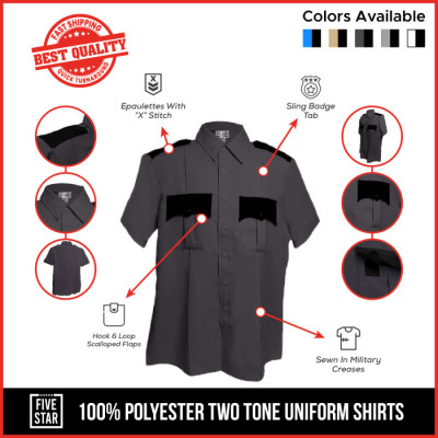 FIVE STAR TWO TONE 100% POLYESTER SHORT SLEEVE UNIFORM SHIRT Profile Picture