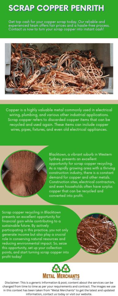 Metal Merchants on Tumblr: Looking for top-quality scrap copper in Penrith? Explore our wide selection of scrap copper materials and get the best prices in...
