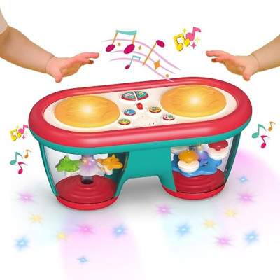 Baby Musical Drum Toy with Rotating Lights and Sounds, Color Change Soothing Night Light Drum Projec Profile Picture