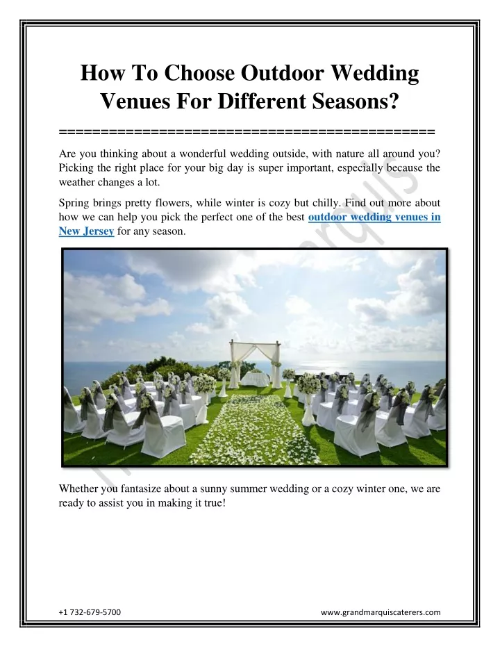 PPT - How To Choose Outdoor Wedding Venues For Different Seasons PowerPoint Presentation - ID:13095215