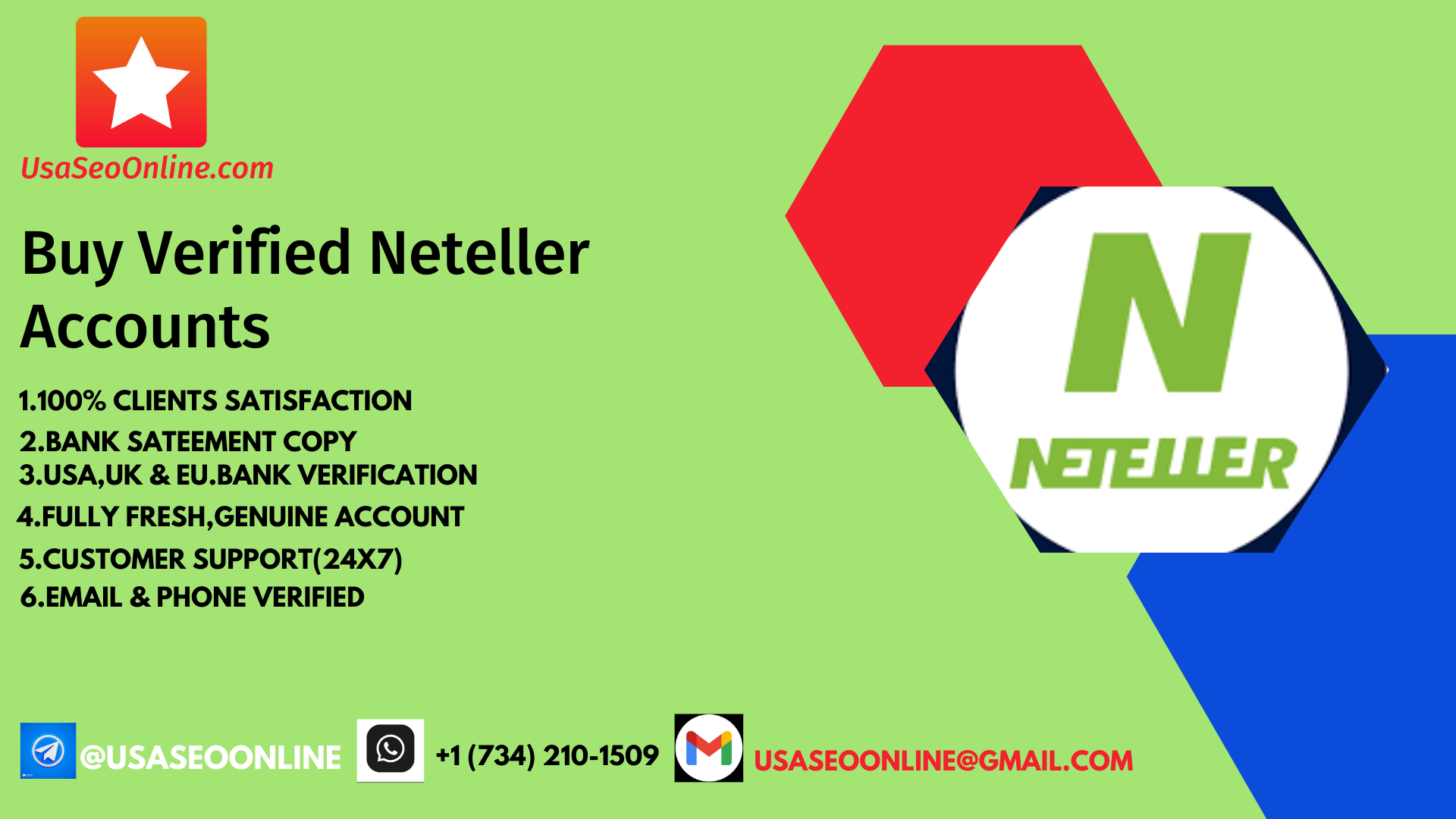 Buy Verified Neteller Accounts - USA SEO Online