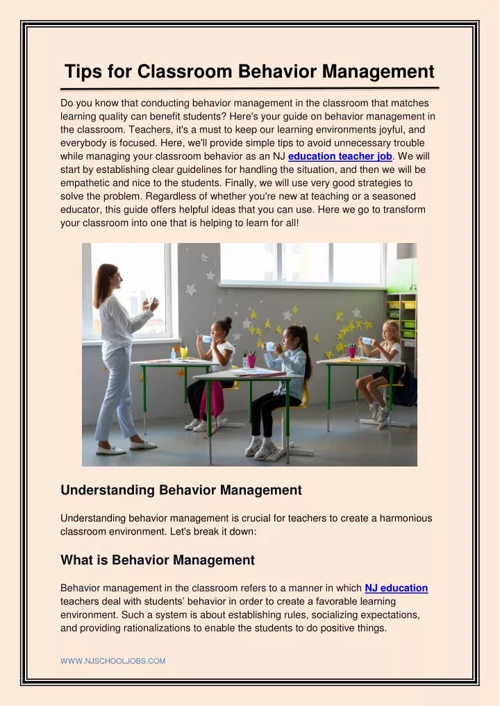 PPT - Tips for Classroom Behavior Management PowerPoint Presentation, free download - ID:13209537
