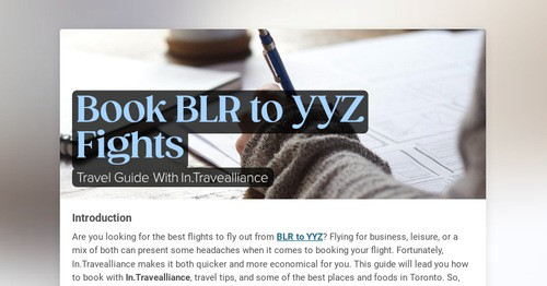 Book BLR to YYZ Fights | Smore Newsletters