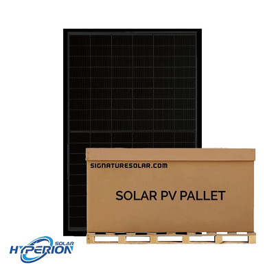 14.2kW Pallet - Hyperion 395W Bifacial Solar Panel (Black) | Up to 495W with Bifacial Gain | Full Pallet (36) - 14.2kW Total - Signature Solar