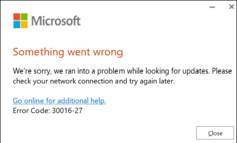 Fix: Microsoft Office Installation Error Code 30016-22