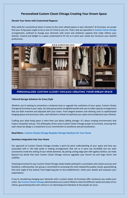 Custom Closet Chicago Tailored Storage Solutions for Every Space | PDF